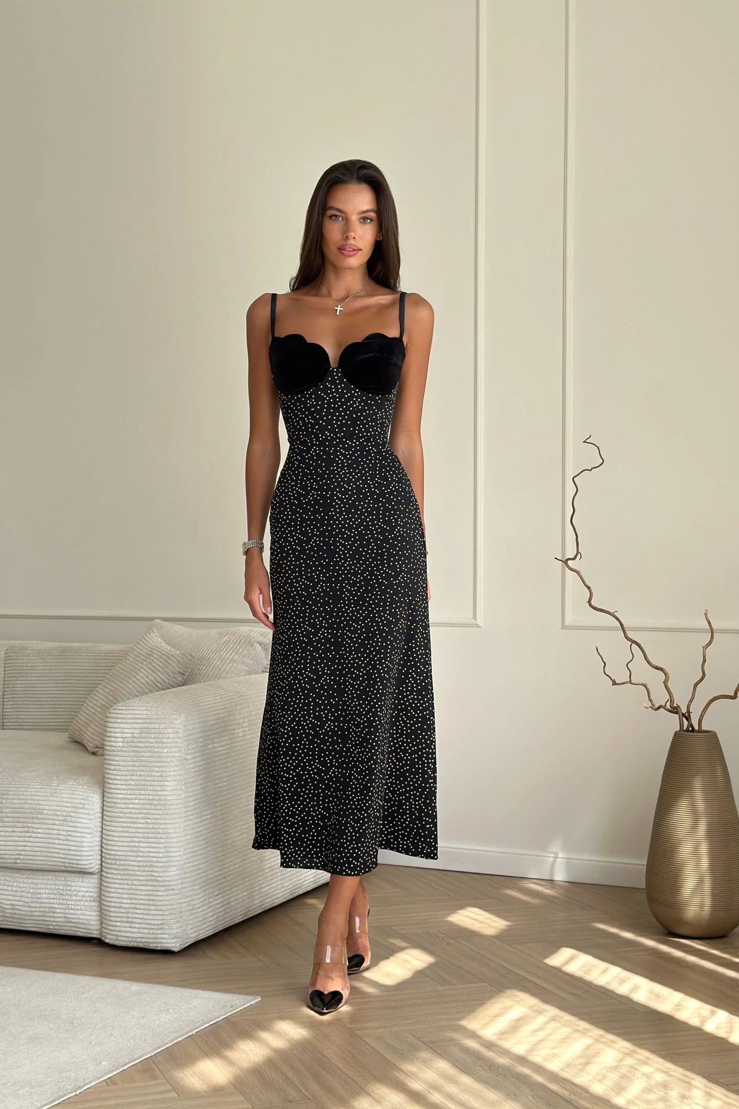 Aria - Vestido midi negro