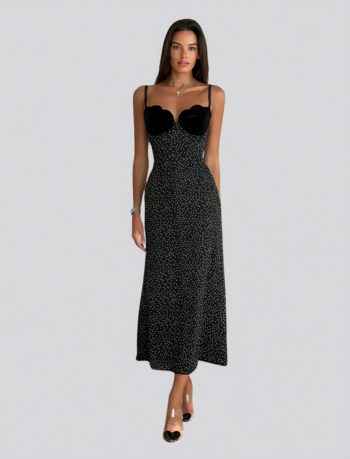 Aria - Vestido midi negro