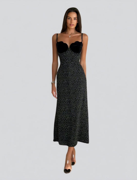 Aria - Vestido midi negro