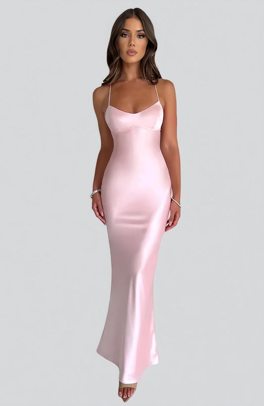 Isabel - Vestido Maxi de Satén de Lujo