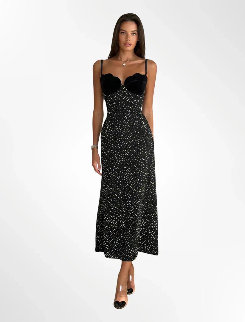Aria - Vestido midi negro
